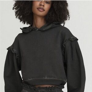 Something Navy Taylor Ruffled Hoodie /Paperbag Sweatpants Set size XXL